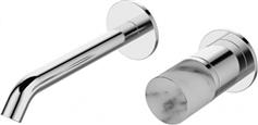 Karag Joan Σετ Μίκτης & Στόμιο για Νιπτήρα Marmo Bianco 24686-425A-MB