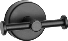 Karag Moderno Άγκιστρο Μπάνιου Διπλό 6x6cm Inox Μαύρο Ματ 222255