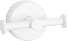 Karag Neo Άγκιστρο Μπάνιου Διπλό Inox Λευκό Ματ 222266