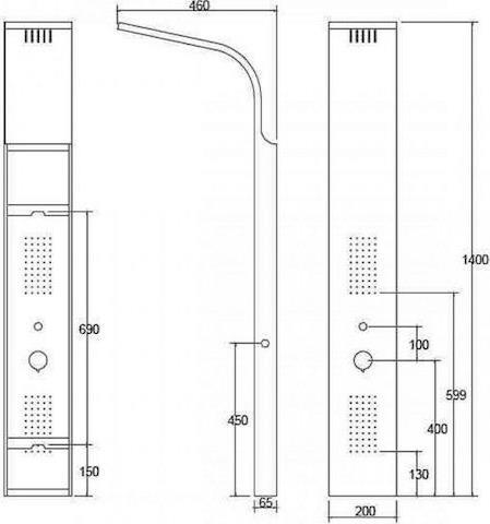 Karag Praxis Bianco Στήλη Υδρομασάζ 140cm A7304W