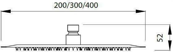 Karag Praxis Στρογγυλή Κεφαλή Ντουζ 30cm T253B-30