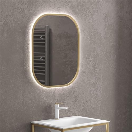 Karag Sharon Καθρέπτης Μπάνιου LED 80x70cm Χρυσός SHARON8070-G