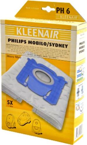 Kleenair PH6 Σακούλες Σκούπας 5τμχ Συμβατή με Σκούπα Philips / AEG