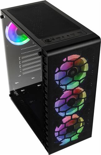 Kolink Observatory Lite Mesh Gaming Midi Tower Κουτί Υπολογιστή με Πλαϊνό Παράθυρο και RGB Φωτισμό Μαύρο 2.35.63.00.036