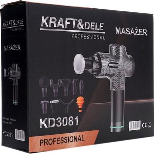Kraft & Dele KD-3081 Συσκευή Μασάζ για το Κεφάλι, τη Μέση & το Σώμα με Δόνηση Μαύρη