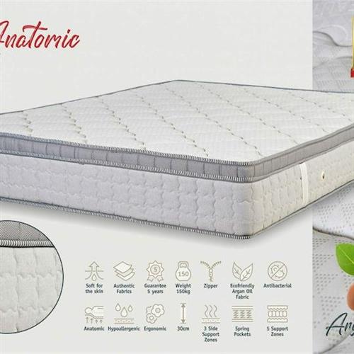 KS Kouppas Sky Arganoil Ημίδιπλο Ανατομικό Στρώμα 110x190x30cm με Ανεξάρτητα Ελατήρια & Ανώστρωμα 08.02.89-2