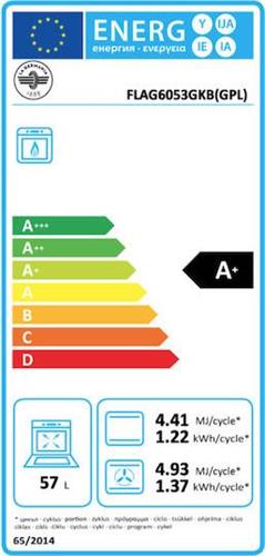 La Germania FLAG6 05 3 G K B GPL Φούρνος Υγραερίου άνω Πάγκου 57lt Μαύρος