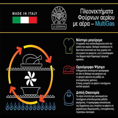 La Germania FLAG6 05 3 G K B GPL Φούρνος Υγραερίου άνω Πάγκου 57lt Μαύρος