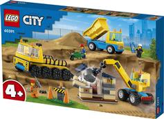Lego City Construction Trucks and Wrecking Ball Crane για 4+ ετών 60391