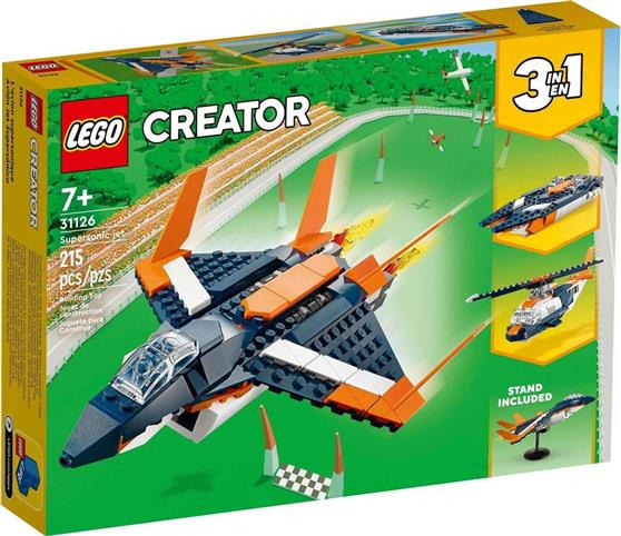 Lego Creator 3-in-1: Supersonic Jet για 7+ ετών 31126