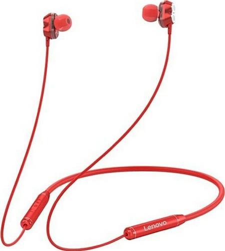 Lenovo HE08 In-ear Bluetooth Handsfree Ακουστικά Κόκκινα 29.02.0004