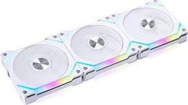 Lian Li SL120 V2 Case Fan με RGB Φωτισμό και Σύνδεση 3-Pin/4-Pin PWM Σετ 3τμχ Λευκό 2.35.65.01.035