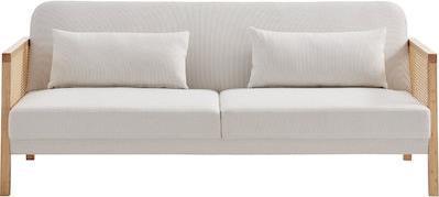 Liberta Ammos Τριθέσιος Καναπές Κρεβάτι Off White 196x82x81cm 70-0360