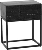 Liberta Aztec Κομοδίνο Ξύλινο Μαύρο 50x35x50cm 09-2094