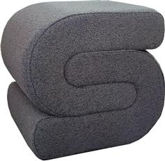 Liberta Bagel Σκαμπό Σαλονιού Επενδυμένο με Ύφασμα Γκρι Ανοιχτό 48x42x44cm 16-0719