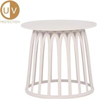 Liberta Basket Βοηθητικό Τραπέζι για Μικρούς Εξωτερικούς Χώρους από Πολυπροπυλένιο Off White Σετ 4τμχ 49.5x49.5x44cm