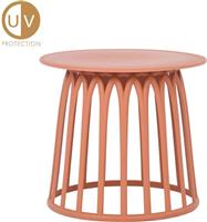 Liberta Basket Βοηθητικό Τραπέζι για Μικρούς Εξωτερικούς Χώρους από Πολυπροπυλένιο Terracotta Σετ 4τμχ 49.5x49.5x44cm 27-0125