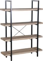 Liberta Brick-Urban Βιβλιοθήκη Φυσικό-Μαύρο 105x32x140cm 24-0605