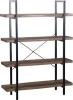 Liberta Brick-Urban Βιβλιοθήκη Καρυδί-Μαύρο 105x32x140cm 24-0604