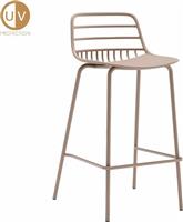 Liberta Candy Σκαμπό Μπαρ από Πολυπροπυλένιο Latte Σετ 4τμχ 44x40x88cm 26-0068