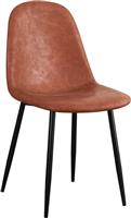 Liberta Classic Καρέκλες Τραπεζαρίας με Υφασμάτινη Επένδυση Cognac Σετ 4τμχ 43x42x86cm 03-1079