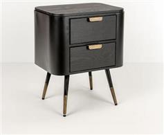 Liberta Colombo Κομοδίνο Ξύλινο Μαύρο 50x39x63cm 09-2059