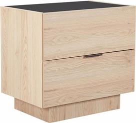 Liberta Cubius Κομοδίνο Γυάλινο Μπεζ 58x39x54.2cm 09-2136