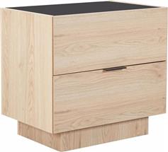 Liberta Cubius Κομοδίνο Γυάλινο Μπεζ 58x39x54.2cm 09-2136