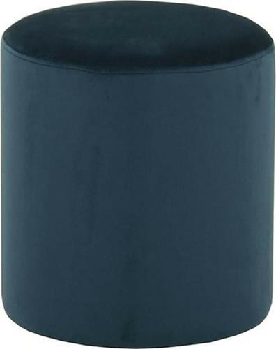 Liberta Cylinder Σκαμπό Σαλονιού Επενδυμένο με Βελούδο Μπλε Σετ 2τμχ 35x35x38cm