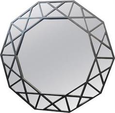 Liberta Diamante Καθρέπτης Τοίχου με Μαύρο Μεταλλικό Πλαίσιο 80x80cm 11-0432