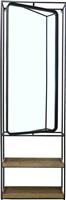 Liberta Entry Έπιπλο Εισόδου με Καθρέπτη & Παπουτσοθήκη Μαύρο/Φυσικό 60x17x183cm 18-0005