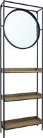 Liberta Entry Έπιπλο Εισόδου με Καθρέπτη & Παπουτσοθήκη Μαύρο/Φυσικό 61x17.5x181.5cm 18-0006