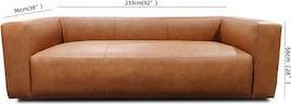 Liberta Hacket Τριθέσιος Καναπές Camel 230x95x66cm 70-0433