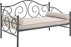 Liberta Happy Καναπές Κρεβάτι Μονό Μεταλλικό Μαύρο για Στρώμα 90x200cm 15-0122