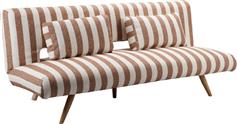 Liberta La Spezia Τριθέσιος Καναπές Κρεβάτι Off White-Terracotta 188x81x88cm 70-0449