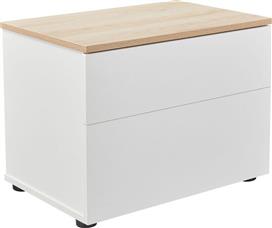 Liberta Lucido Κομοδίνο Ξύλινο Λευκό 58x39x44.5cm 09-2130