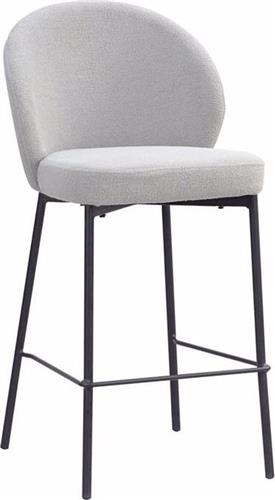 Liberta Lune Σκαμπό Μπαρ με Πλάτη Γκρι Σετ 2τμχ 48x53.5x95.5cm 26-0059