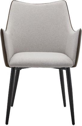 Liberta Malone Καρέκλες Τραπεζαρίας με Υφασμάτινη Επένδυση Μπεζ-Λαδί Σετ 2τμχ 46x61x86.5cm 03-1047