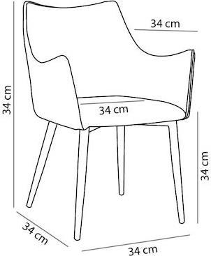 Liberta Malone Καρέκλες Τραπεζαρίας με Υφασμάτινη Επένδυση Μπεζ-Λαδί Σετ 2τμχ 46x61x86.5cm 03-1047