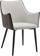 Liberta Malone Καρέκλες Τραπεζαρίας με Υφασμάτινη Επένδυση Γκρι-Καφέ Σετ 2τμχ 46x61x86.5cm 03-1046