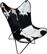 Liberta Mariposa Πολυθρόνα από Δερματίνη Μαύρο-Λευκό 70x70x90cm 01-3106