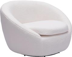 Liberta Ovo Πολυθρόνα Περιστρεφόμενη Λευκή 98x88x70cm 01-3161