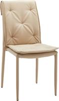Liberta Pillow Καρέκλες Τραπεζαρίας με Υφασμάτινη Επένδυση Beige Σετ 4τμχ 53.5x43x91cm 03-1067