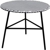 Liberta Πλαστικό Βοηθητικό Τραπέζι Εξωτερικού Χώρου με Μεταλλικό Σκελετό Granada Μαύρο 65x65x56cm 22-0078