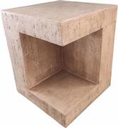 Liberta Pyramis Βοηθητικό Τραπεζάκι Beige Μ38.5xΠ38.5xΥ46cm 04-1089