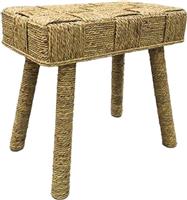 Liberta Rope Σκαμπό Σαλονιού Rattan Φυσικό Σετ 2τμχ 48.5x30x45cm 16-0884