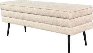 Liberta Slices Σκαμπό Ταμπουρέ με Αποθηκευτικό Χώρο Επενδυμένο με Ύφασμα Latte 110x40x44cm 16-0802