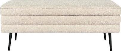 Liberta Slices Σκαμπό Ταμπουρέ με Αποθηκευτικό Χώρο Επενδυμένο με Ύφασμα Latte 110x40x44cm 16-0802