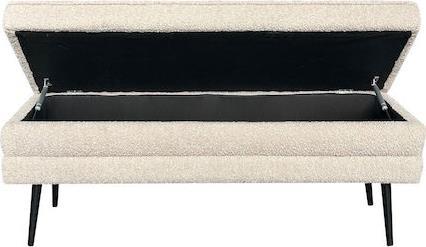 Liberta Slices Σκαμπό Ταμπουρέ με Αποθηκευτικό Χώρο Επενδυμένο με Ύφασμα Latte 110x40x44cm 16-0802