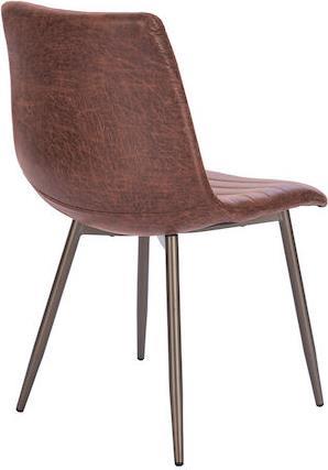 Liberta Stripes Καρέκλες Τραπεζαρίας με Υφασμάτινη Επένδυση Καφέ-Gunmetal Σετ 2τμχ 48x56x80cm 03-1117